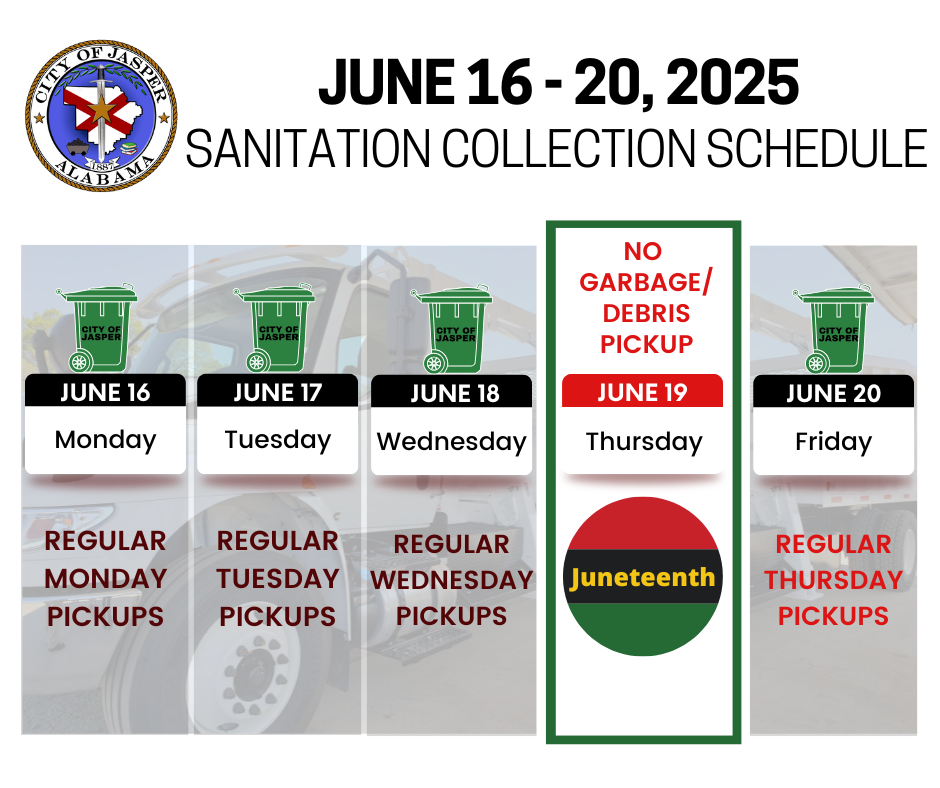 juneteenth sanitation pickup schedule