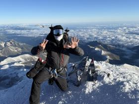 Mayor Gates at top of Mount Elbrus in Europe