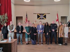 Homeless Response Steering Committee group pictured in Council Chambers