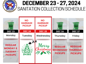 christmas week garbage schedule