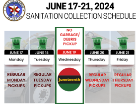 juneteenth sanitation pickup schedule