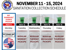 veterans day 24 pickup schedule