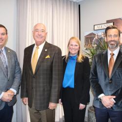 Left to right: Senator Matt Woods (District 5), Alabama Department of Economic and Community Affairs (ADECA) Director Kenneth Boswell, Deputy Director Ashley Toole, and Jasper Mayor Josh Gates