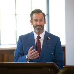 Mayor Josh Gates giving closing remarks