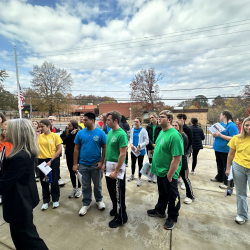Youth Leadership Walker County students tour outside city hall 