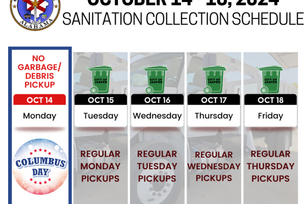 Columbus Day Week Trash Schedule