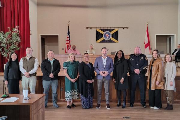 Homeless Response Steering Committee group pictured in Council Chambers