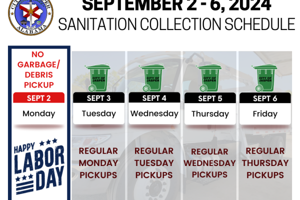 labor day sanitation schedule 2024