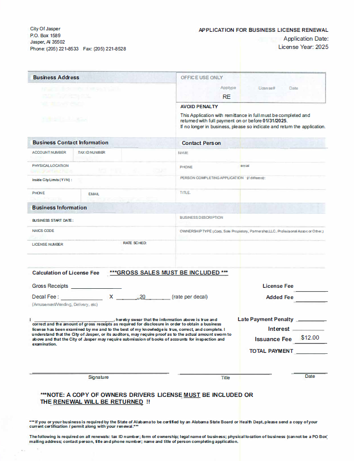 2025 business renewal application