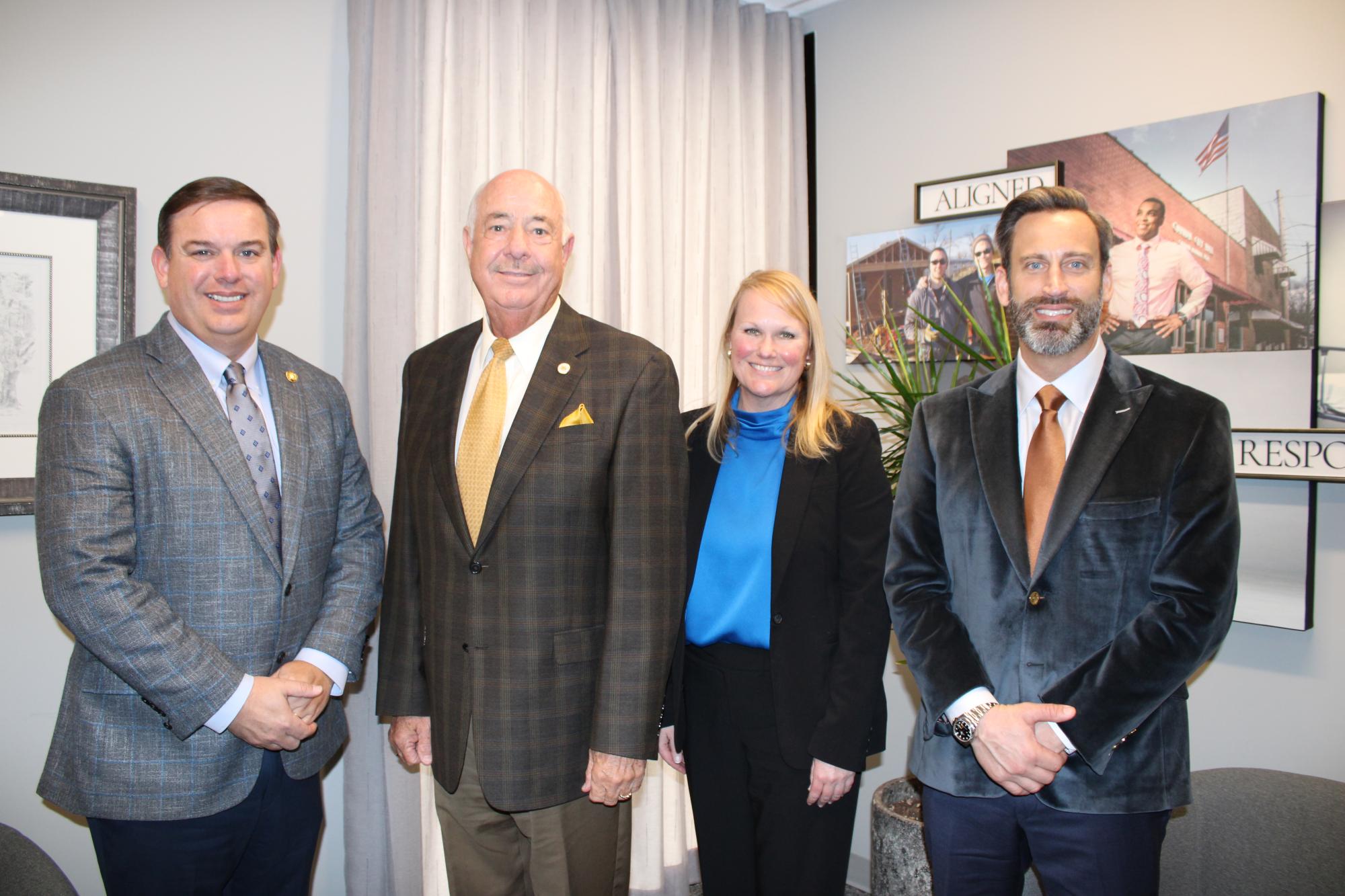 Senator Matt Woods, ADECA Director Boswell, ADECA Director Toole, and Mayor Gates