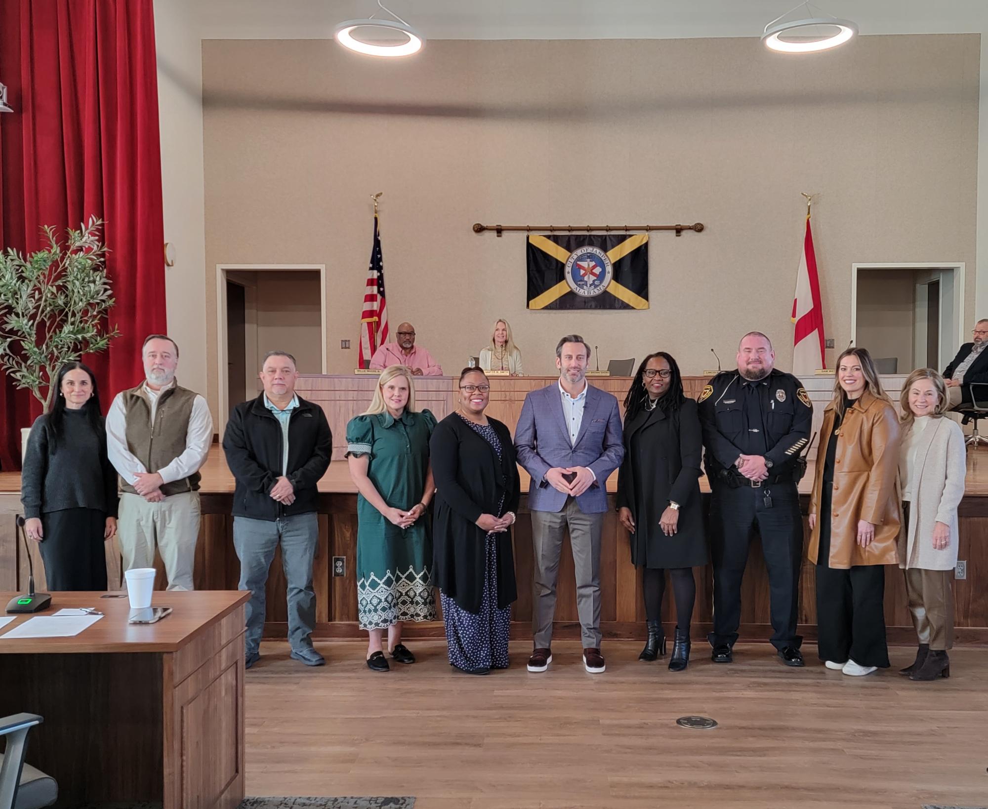Homeless Response Steering Committee group pictured in Council Chambers