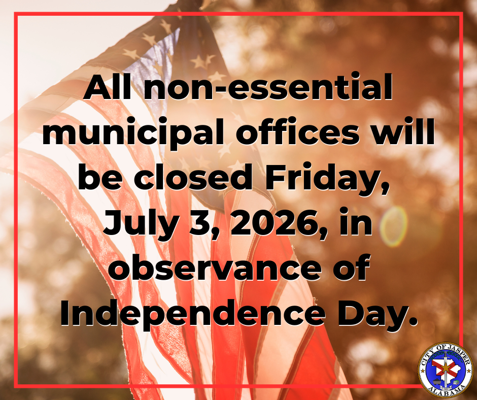 All non-essential municipal offices will be closed on Friday, July 3, 2026, in observance of Independence Day.