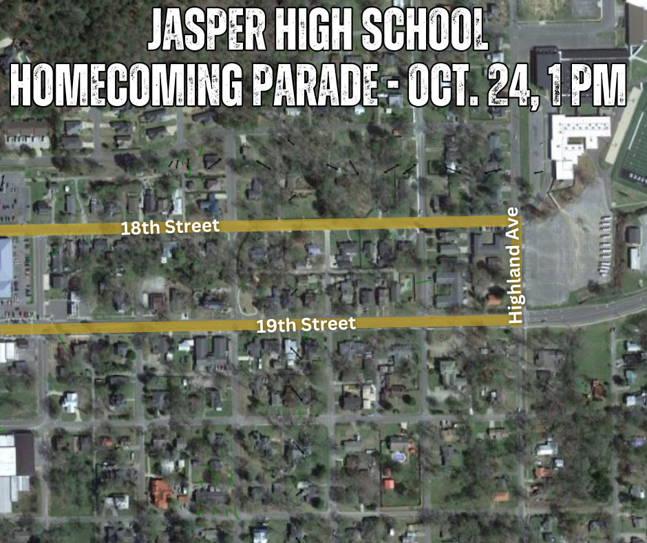 JHS homecoming parade route map