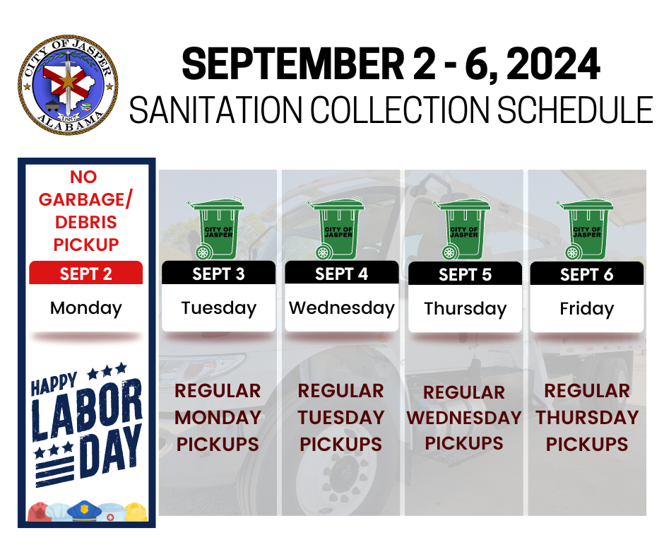 labor day sanitation schedule 2024