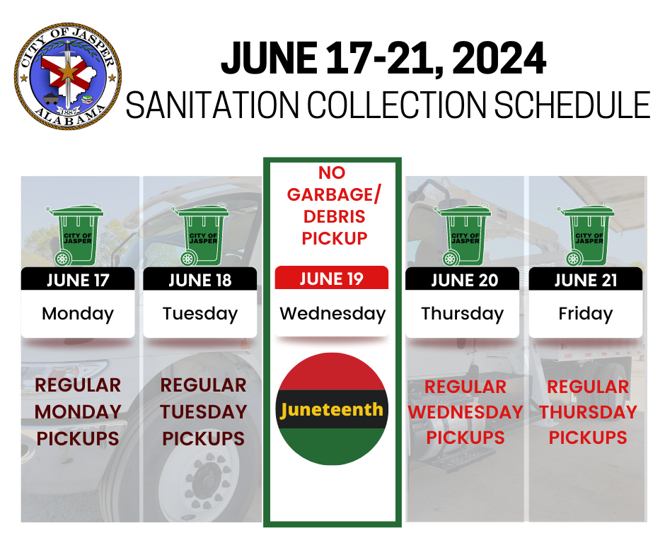 juneteenth sanitation pickup schedule